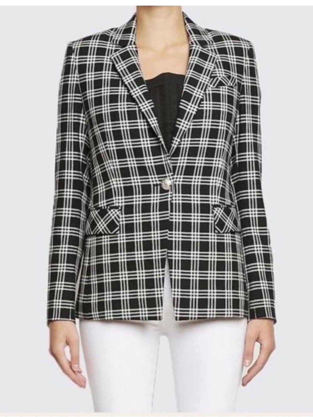 Veronica Beard Black and White Plaid Blazer